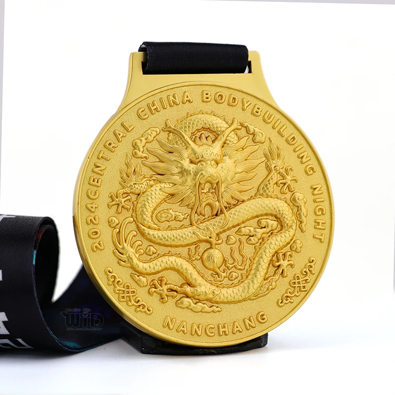 Custom Gold Silver Bronze Metal Medals for Bodybuilding Gymnastics Fitness Award Medal With Ribbon Round Shape Cheap Medal