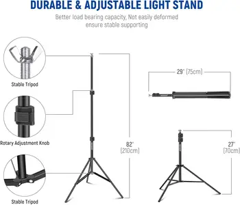 NEEWER Photo Studio Backdrop Support System, 10ft X 7ft//3m X 2.1m Adjustable Background Stand with 4 Crossbars, 6 Backdrop detail image