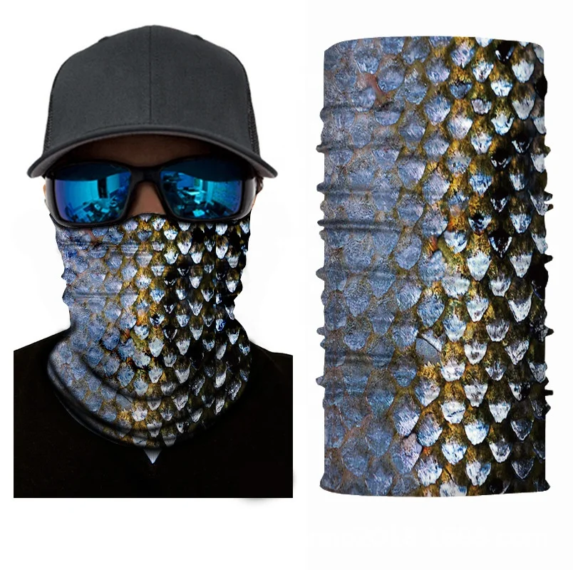 Magic headband seamless sweat-absorbent UV protection shiny scale fishing face towel sports head cover  neckgaiter buffs