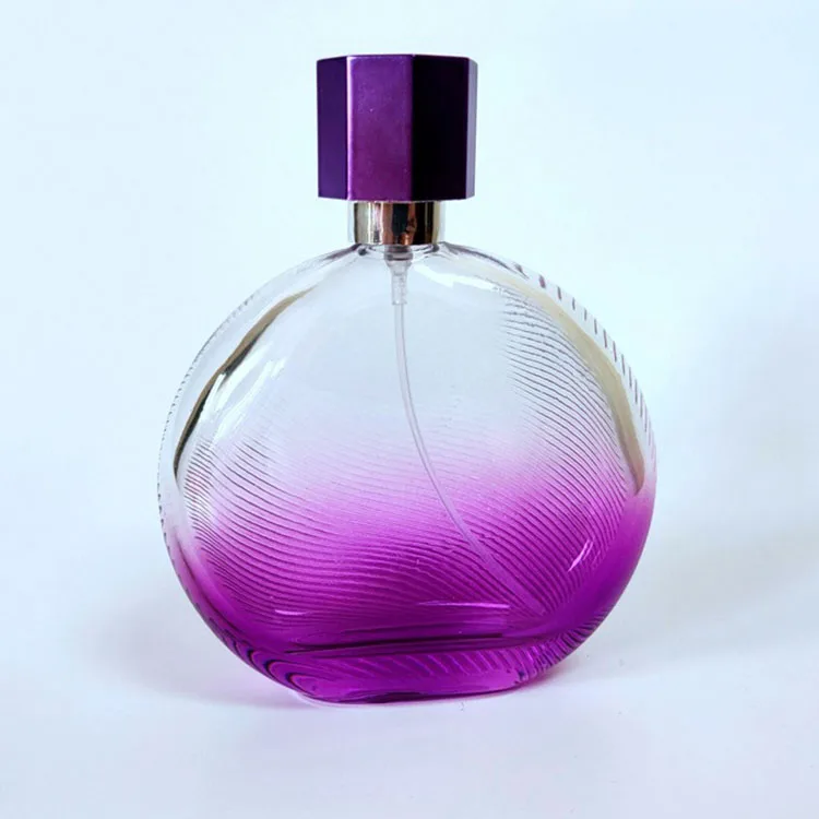 round purple perfume bottle