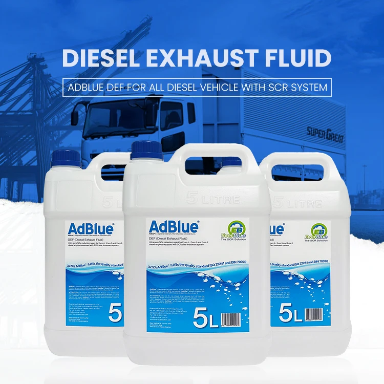 Оптовая продажа мочевина Adblue VDA DEF 5L дизельная выхлопная жидкость водный раствор мочевины упаковка с трубкой и коробкой