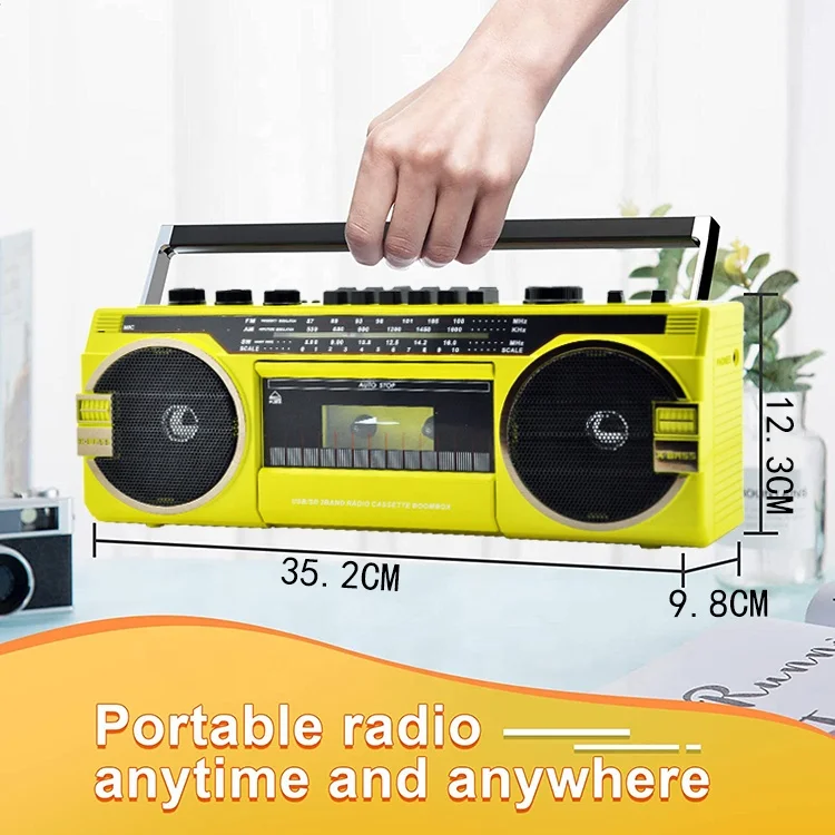 Roze Vintage Retro Nostalgische Draagbare Opname Stereo Reproductor De Cassettespeler Recorder Usb Am Sw Fm Radio Met Usb