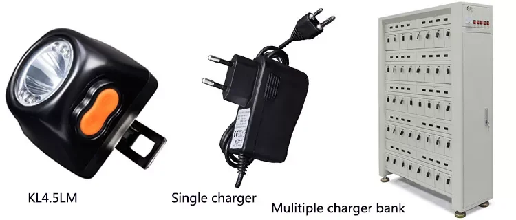 चार्जर के साथ खनिकों के लिए रिचार्जेबल डिजिटल 5W वायरलेस कैप लैंप KL4.5LM 8