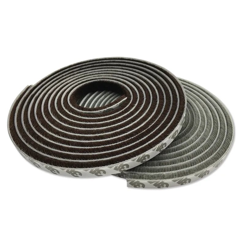 Customized Door Bottom Seal Brush Strip Wool Pile Adhesive Weather