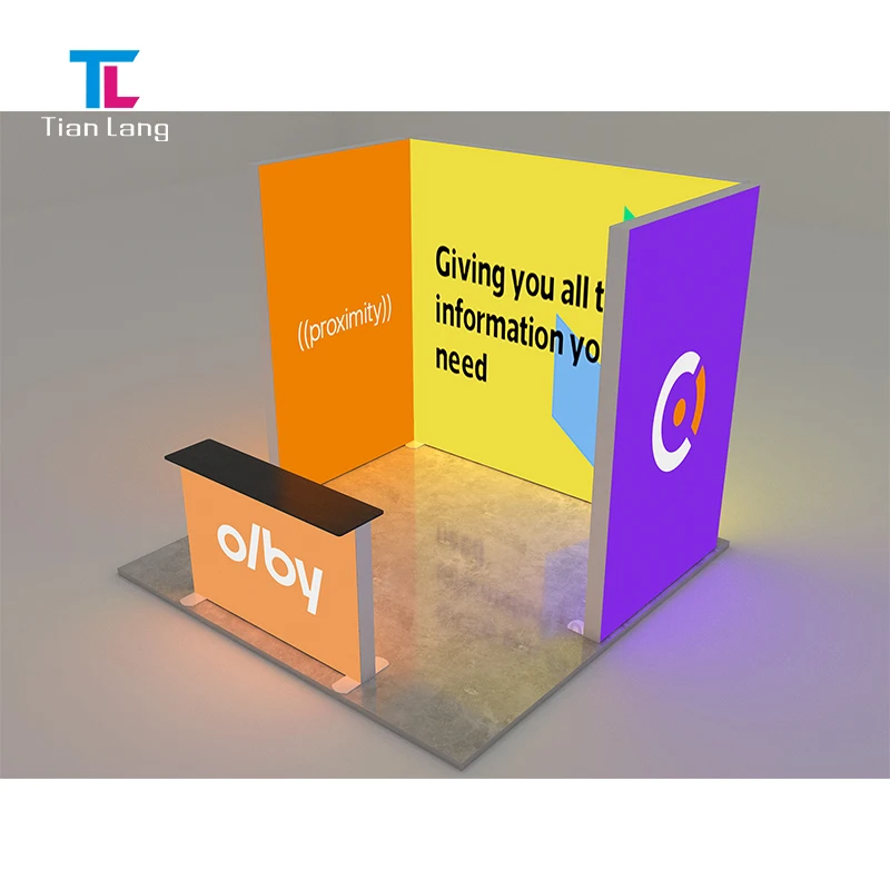 סנטלנג תצוגה בתערוכות מודולרית מסגרות אלומיניום קלות תקן פabric אור תיבה תצוגה