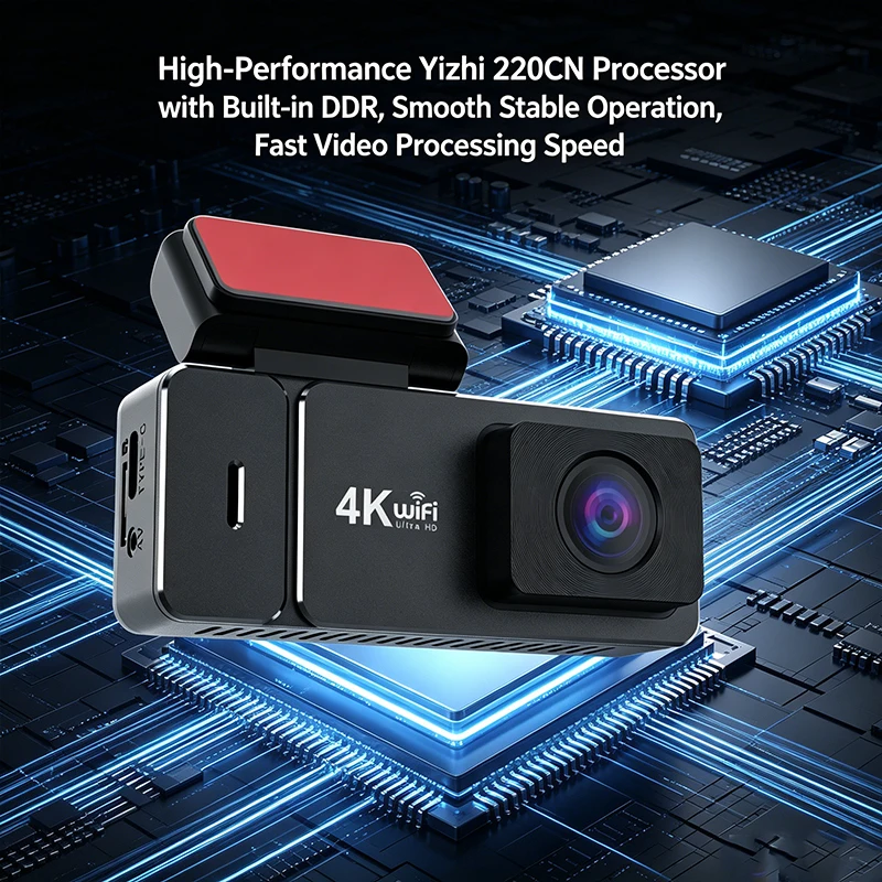 VIEVGUARB VS1138 Dash Cam Video Recorder Parking Monitor Loop Recording Night Vision G-Sensor App Control GPS Dual Lens TF Card