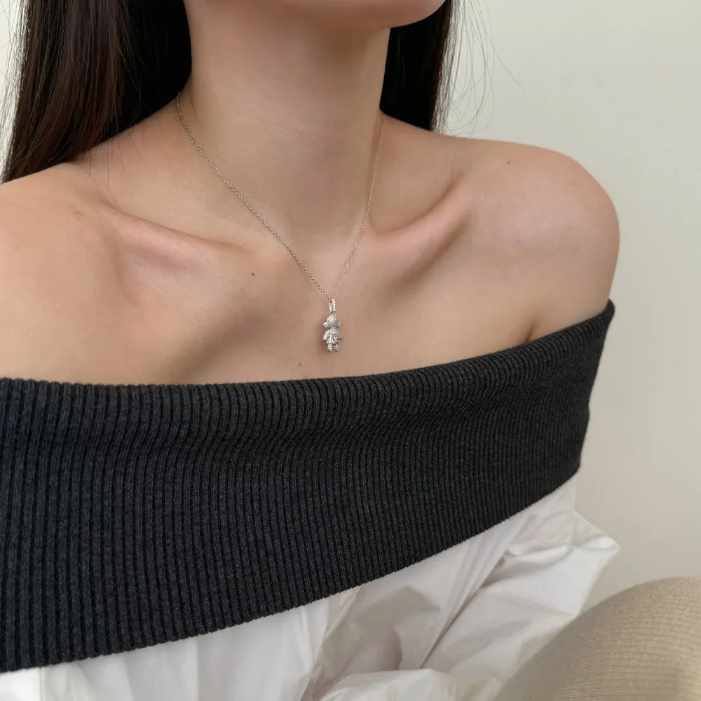 KAKODIY Special Design OEM ODM Jewelry 925 Sterling Silver 18K Gold Plated Dazzling 5A Zirconia Little Girls Pendant Necklace detail 10