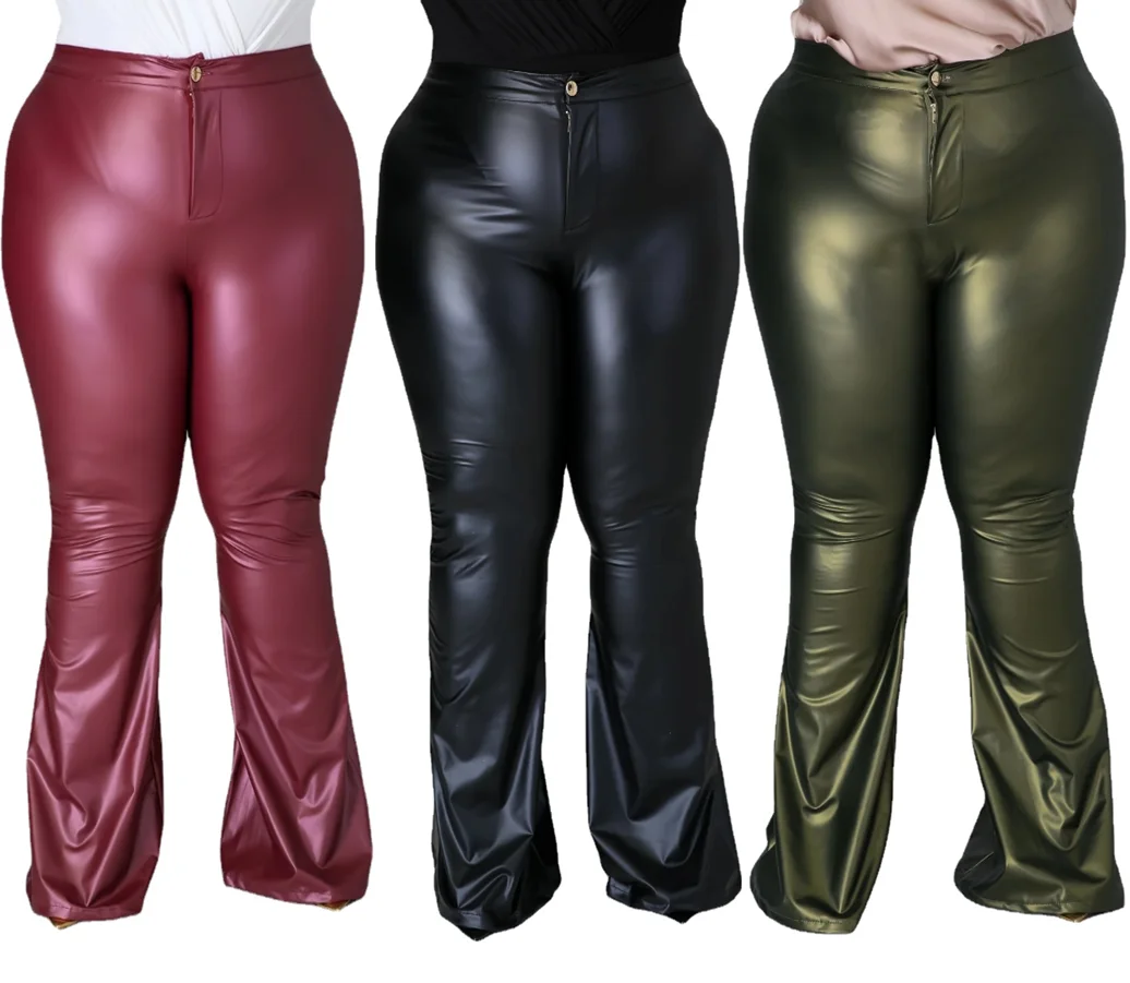 Women's Plus Size Skinny Leather Pants 