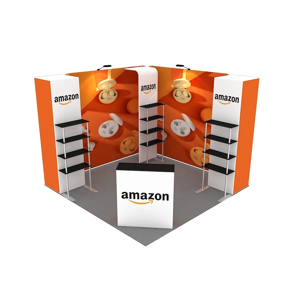 Portable 10x10ft Tool Free Setup Storage Shelves Backdrop Trade Show  Display Racks Expo Fair Stand Events Exhibition Booth, image size:1000x1000