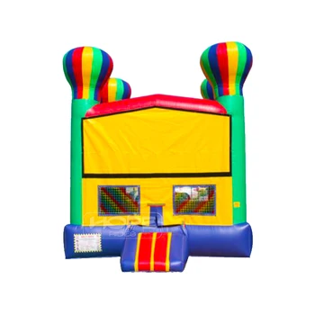 Classic commercial PVC party rental bouncy jumping castle rainbow hot air balloon indoor inflatable bounce house for kids