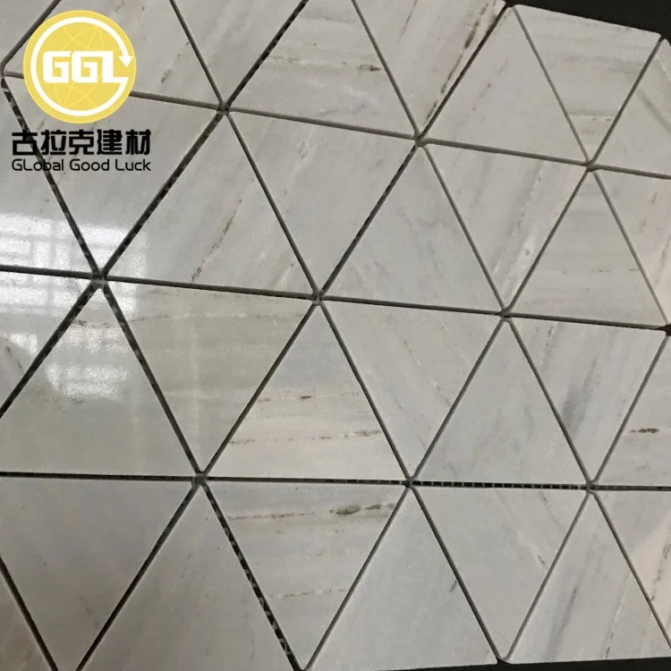 Good Luck Stone Triangle Shape Marble Mosaic Tile Kitchen Backsplash Home Decoration manufacture