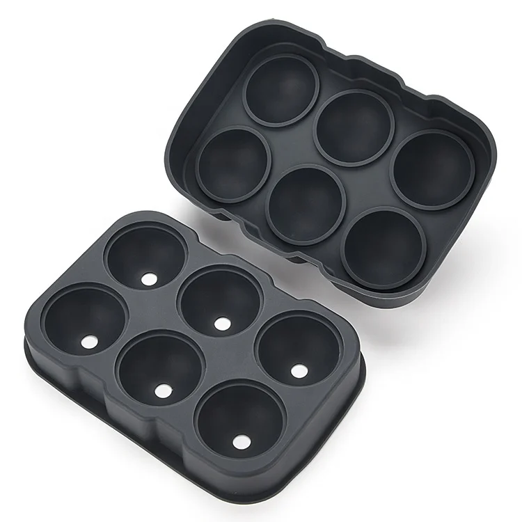 BPA Free 6 Round Ice Cube Tray Silicone Jagermeister Whiskey Ice Shot Glass Mold