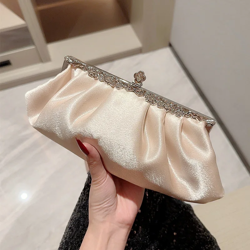 Bridal Handbags Champagne Colored Clutch Purse Wholesale Classic