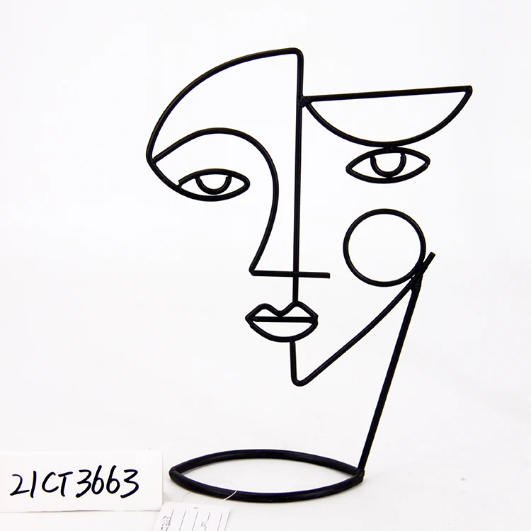 Modern Jewelry Stand Metal Wire Abstract Face Design Jewelry Rack With