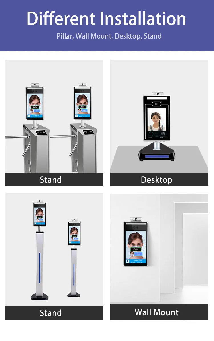 8 Inch IPS AI Face Thermal Imaging Thermometer With Face Recognition