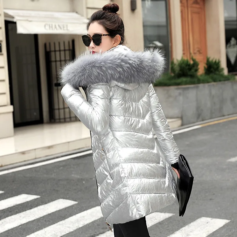 silver womens winter coat