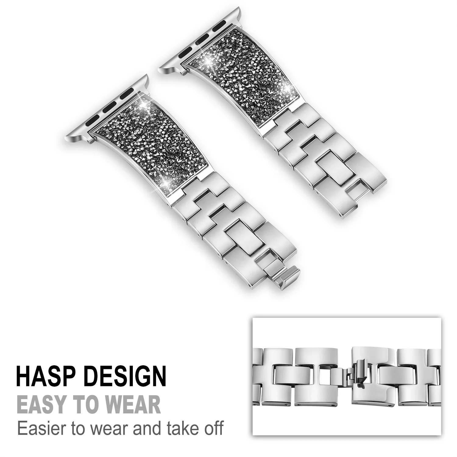 Горячие продукты изготовленный на заказ диаманта Bling металлический ремешок для наручных часов Apple Watch запястье