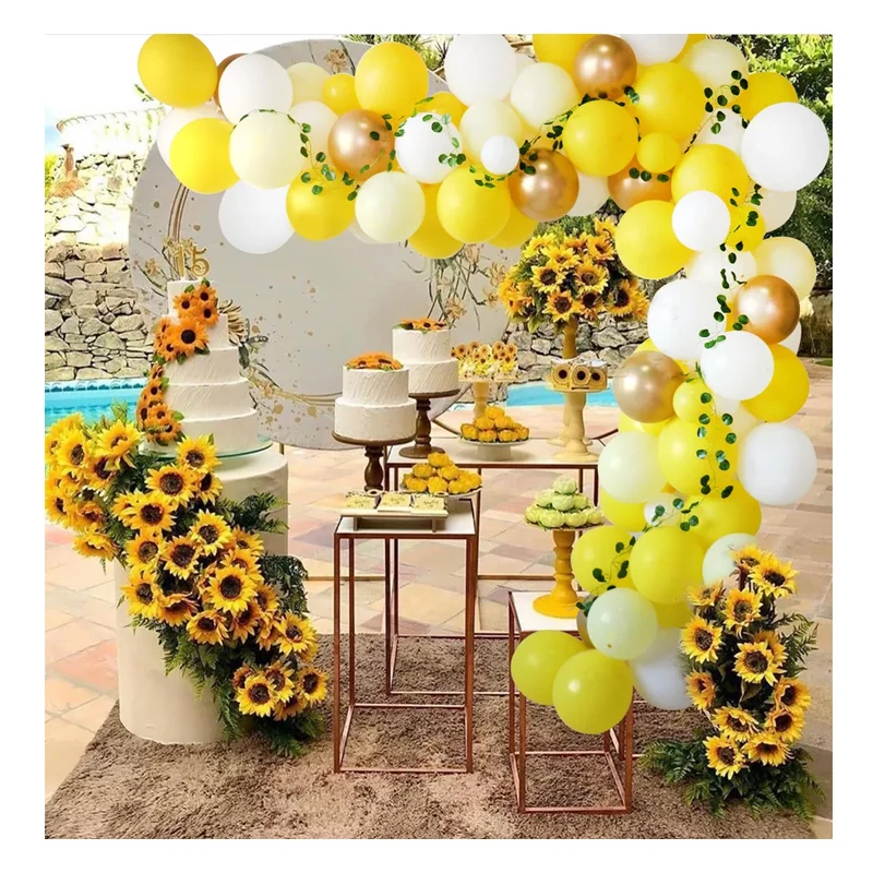 Yellow & Orange Balloon Garland Arch Kit - 107 Balloons For Sunflower, Minion, Bee Theme Parties - View #4