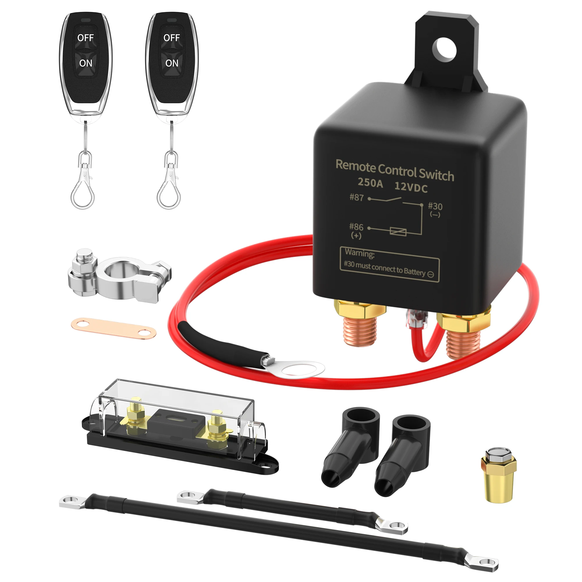 12V250Aバッテリーキルスイッチワイヤレスリモートバッテリー