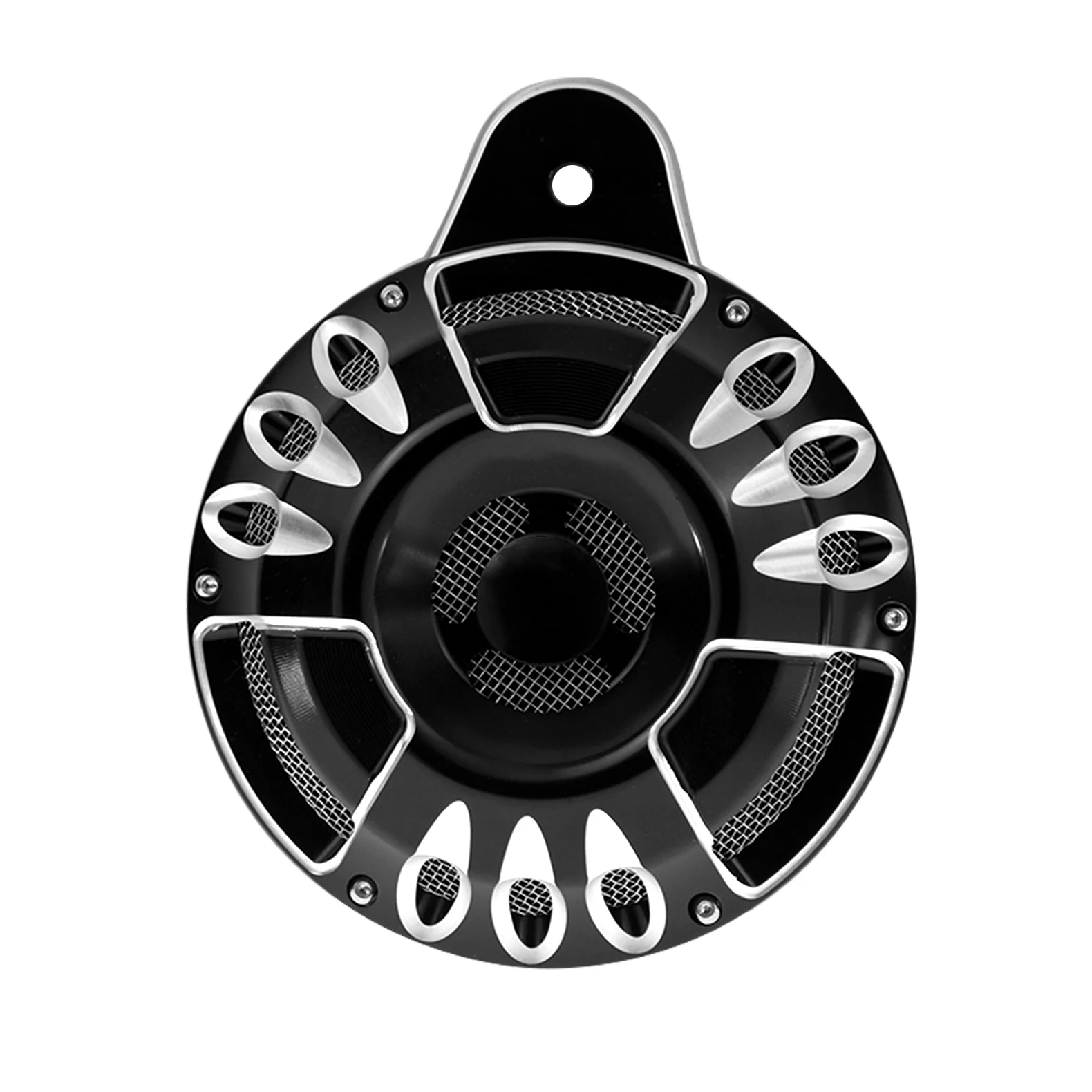 Motorcycle Black Horn Cover Billet Aluminum For Harley Touring Big Twin