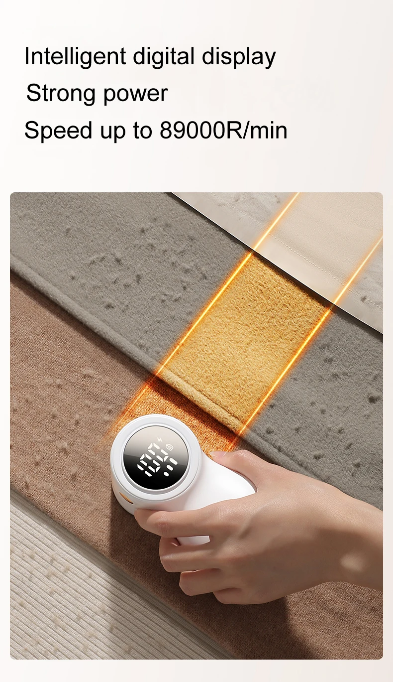 Portable Electric Lint Remover Fabric Sweater Led Display 1200mah Usb