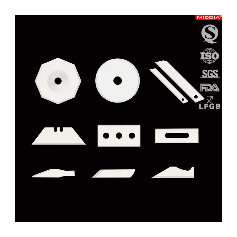 Trapezoid Zirconia Slitting Textile Slice Blade for Industrial Cutter Saw Blade Ceramic Box Cutter Utility Knife Ceramic Blades