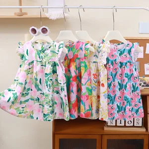 Princess Vest Dress Children Girls Cotton Dress Fashionable Summer Clothing Korean New Style for Baby Girl Clothes for Kids