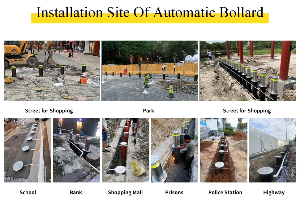 Apartment Area Parking Fixed Bollards Various Styles Hydraulic Rising ...