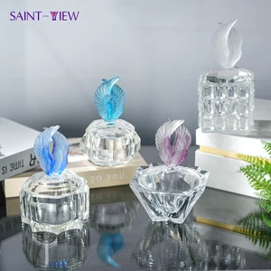 Carved Chocolate Glass Boukhor Sugar Storage Jars Floral Engraved Crystal Boxes with Carving Bowl Type