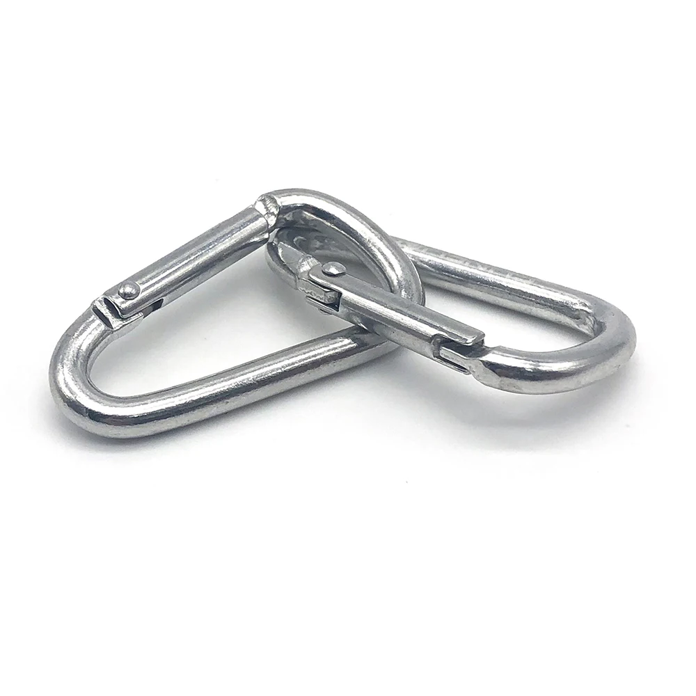 10 PCS Stainless Steel Carabiner Clip Spring-Snap Hook - Lotsun M4 1.57 Inch Heavy Duty Carabiner Clips For Keys Swing Set Camping Fishing Hiking