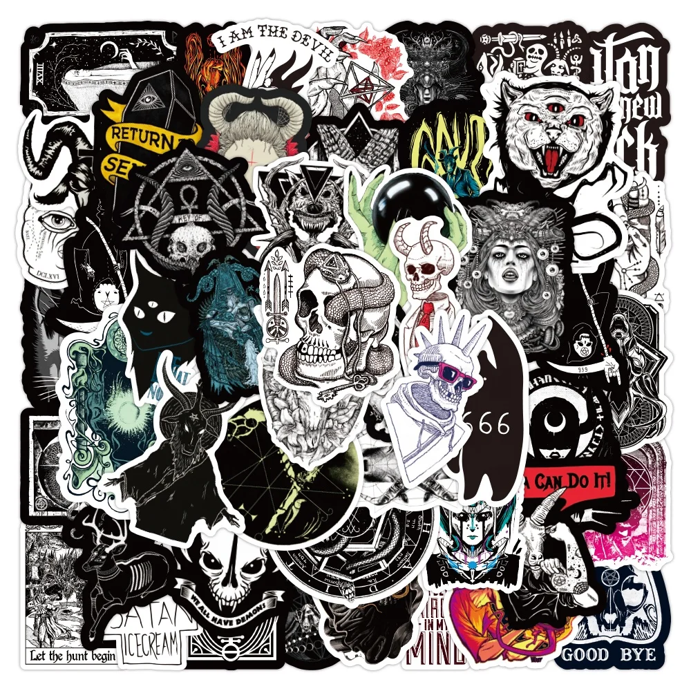 50pcs high quality cool demon custom waterproof vinyl PVC graffiti sticker packs for luggage scooter cup notebook laptop