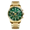 Caja dorada-esfera verde-brazalete dorado