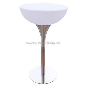 Glowing Outdoor Garden Party Nightclub Hotel Plastic Furniture Table With Led RGB Lighting