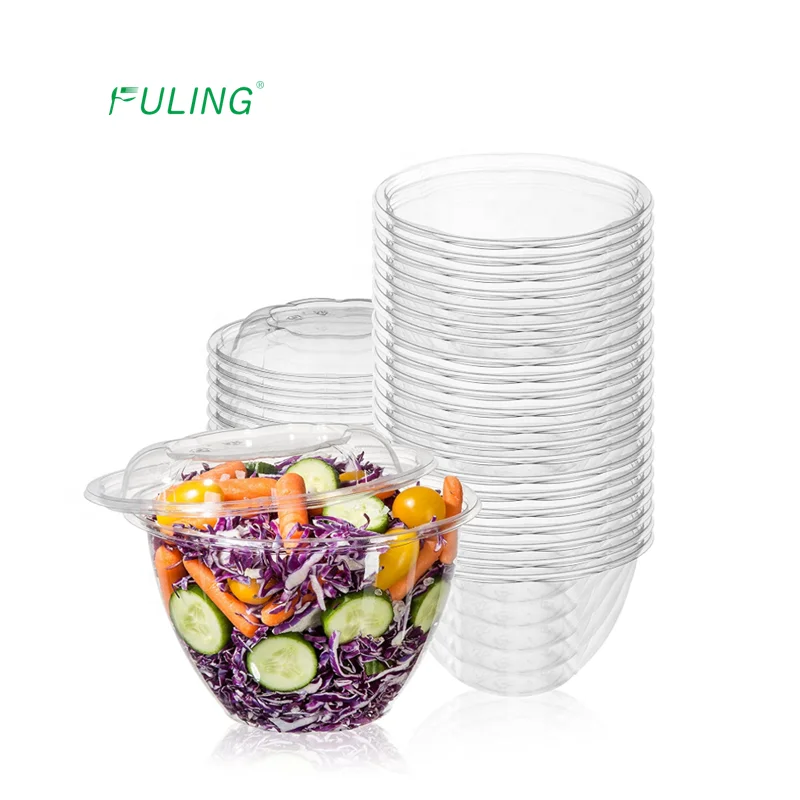 18oz Crystal Clear Disposable Salad Bowls with Lids Lunch To Go Containers  100pc