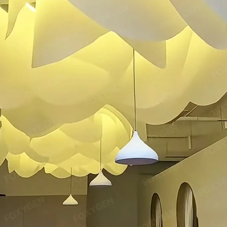 product fireproof luxury ceiling decoration white drape 3d a grade false ceiling for lounge lobby-2
