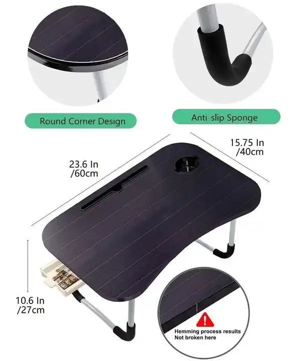 Portable MDF Laptop Table - Foldable & Stylish Design