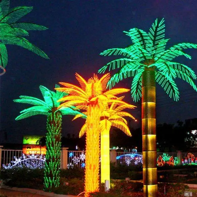 Palmier lumineux artificiel de 1,8 m avec 162 LED avec noix de coco, palmier tropical lumineux pour maison, jardin, fête de Noël, décoration extérieure et terrasse