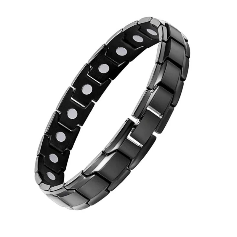 Black Health Adjustable Size Bio Magnetic Bracelet for Men