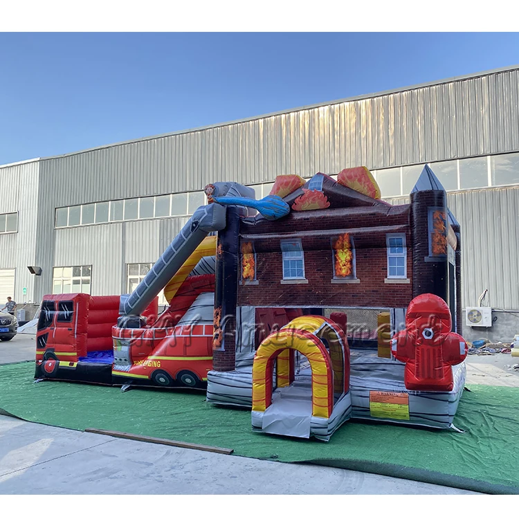 Fire theme bounce house commercial inflatable bouncer jumping castle for kids