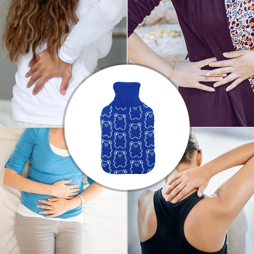 cheapest rubber hot water bottle super soft knit cover custom wholesale high capacity hot water bag 2l for pain relief
