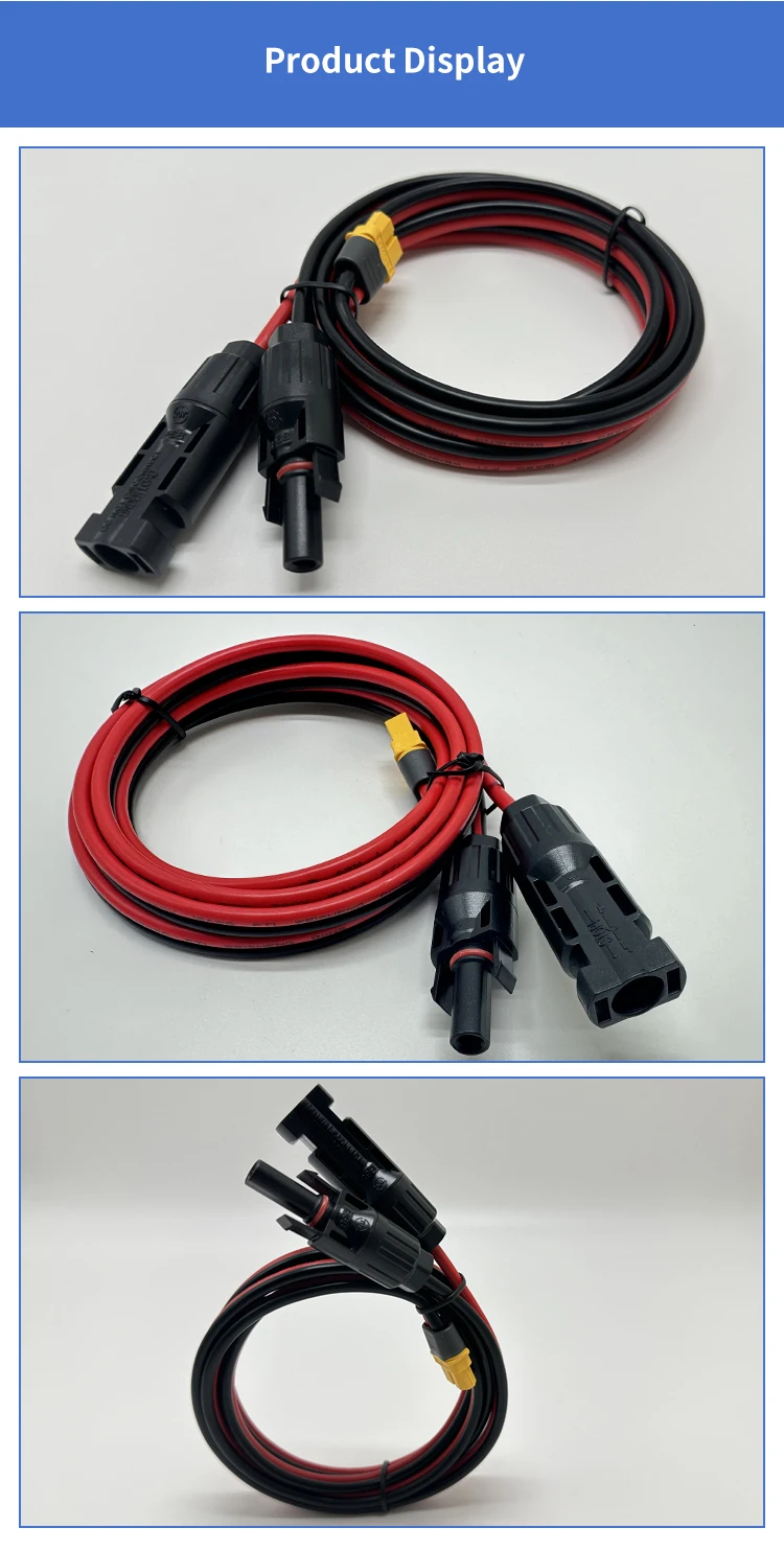 12 Awg Xt60 Cable Connector With Solar Connector For Solar Panel Energy Storage Power Charging 2063