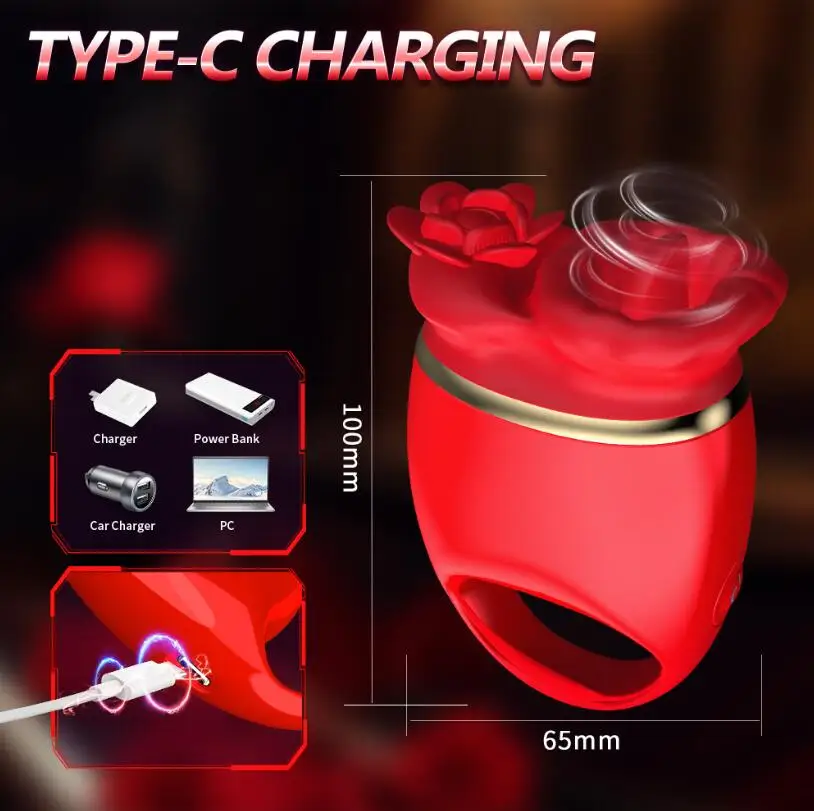 Popular 2IN1 Female Vibrator With 7 Powerful Tapping Modes & Tongue Licking Clitoris Nipples Adult Sex Toys For Woman Sexy Toys%_voghion.com