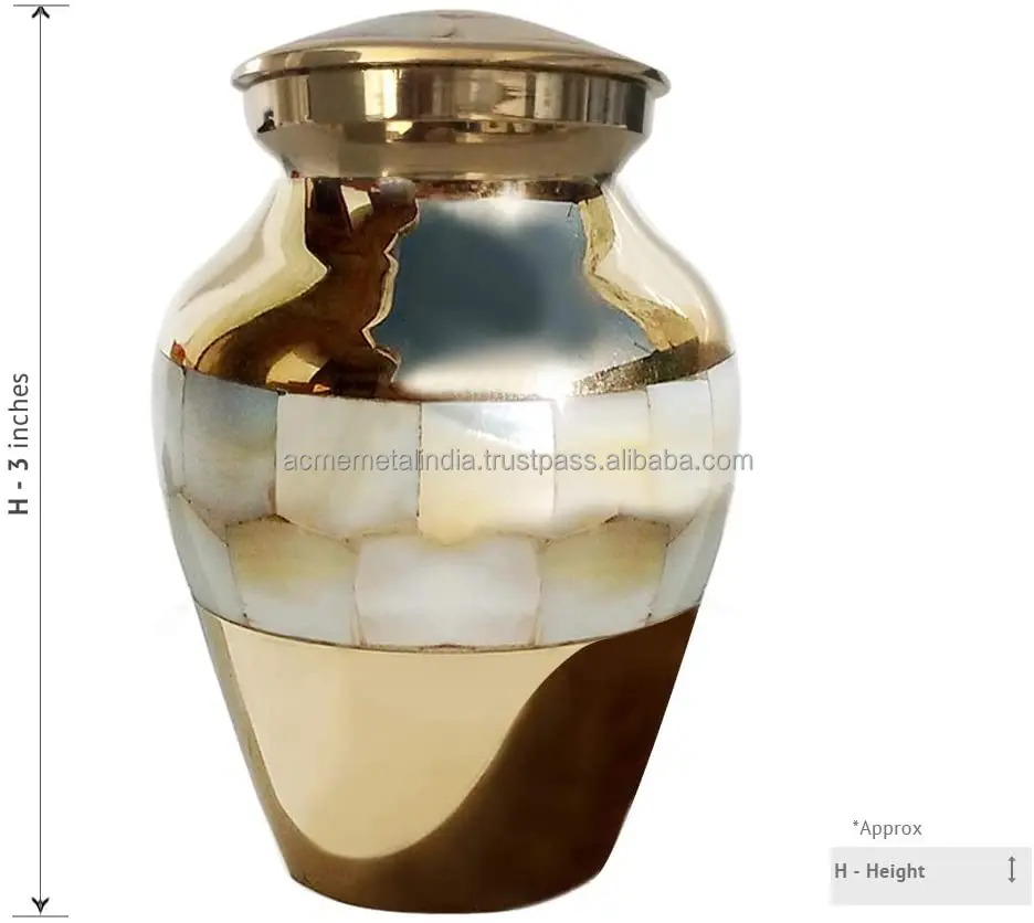 Brass Cremation Mini Urn Keepsake Memorial Container Jar Pot Metal Urns ...