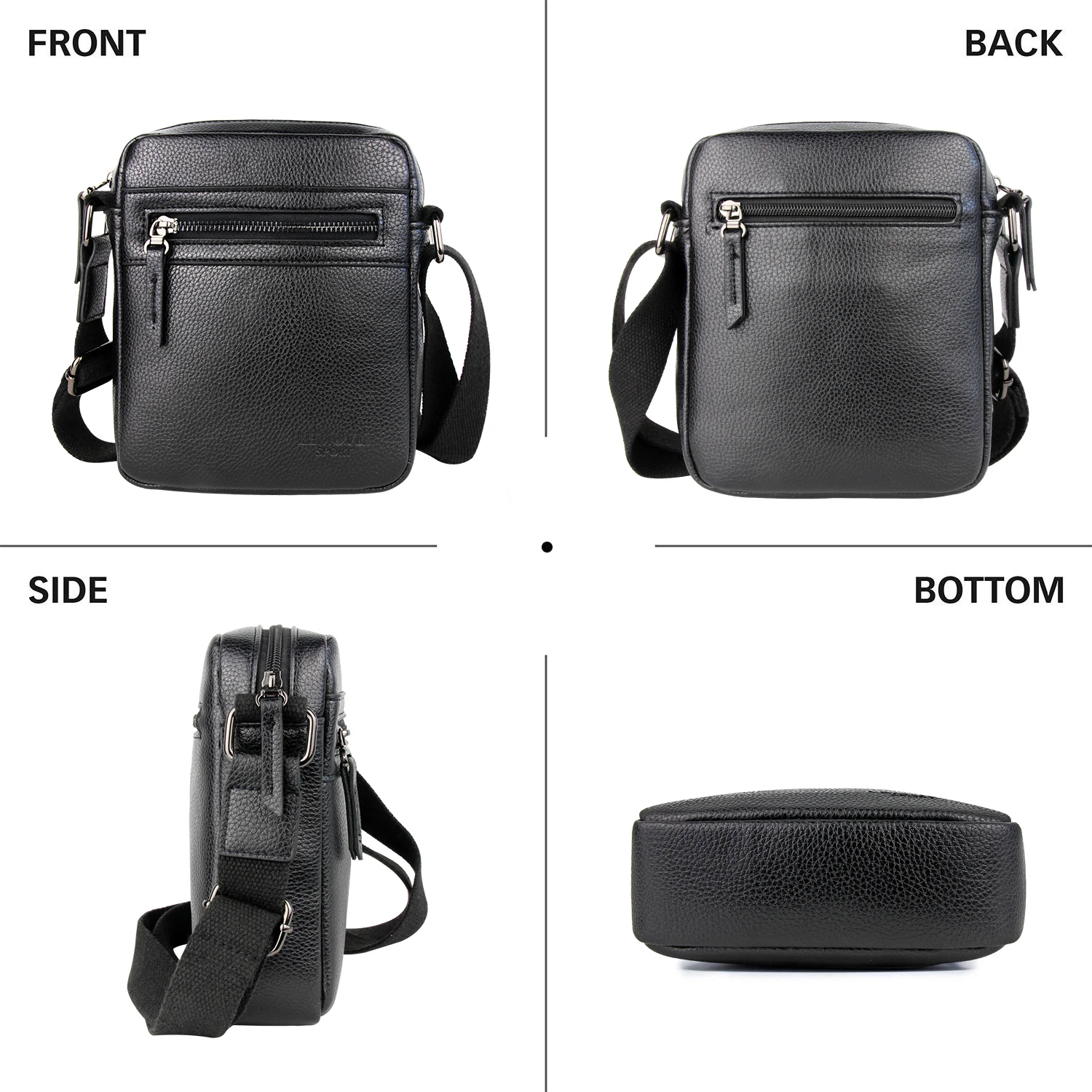 Lemuvlt Small Crossbody Bag for Men Shoulder Bag Mens Purse Satchel Leather Messenger Bag Gift Man