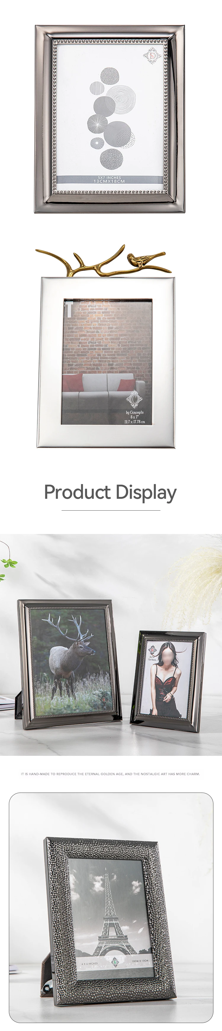 Customised Photo Frames Black 304 Stainless Steel Photo Frame Hotel