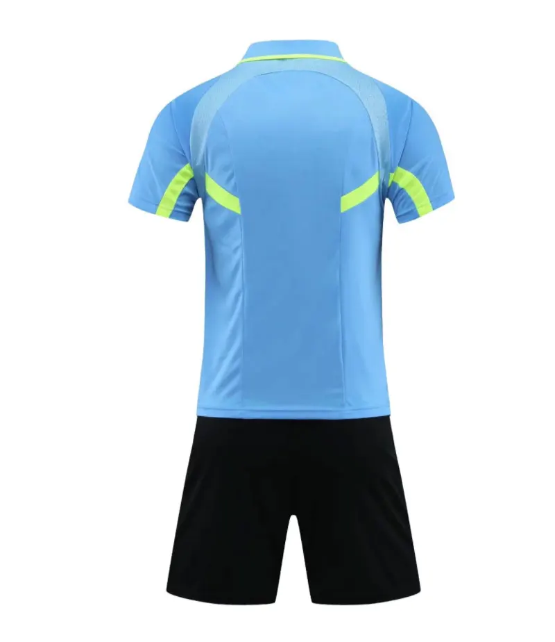 Men Referee Jersey Custom Wholesale Soccer Jersey Set Football Shirt Training Uniform Kit Card Pockets 100% Polyester Blank