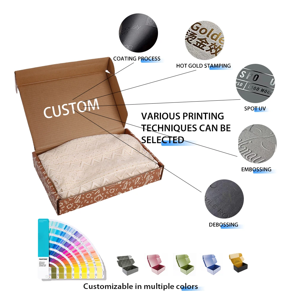 Boîte d’expédition pliante pour stockage, déménagement et transport, fabriquée en usine selon les spécifications OEM/ODM, en carton ondulé écologique, élégante et raffinée, pour l’emballage de vêtements, chaussettes et fourrures