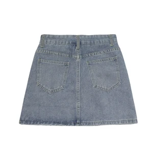 Wholesale Girls Summer Half-Line Breathable Denim Short Skirt Children's Wear with Rough Edge Stretch