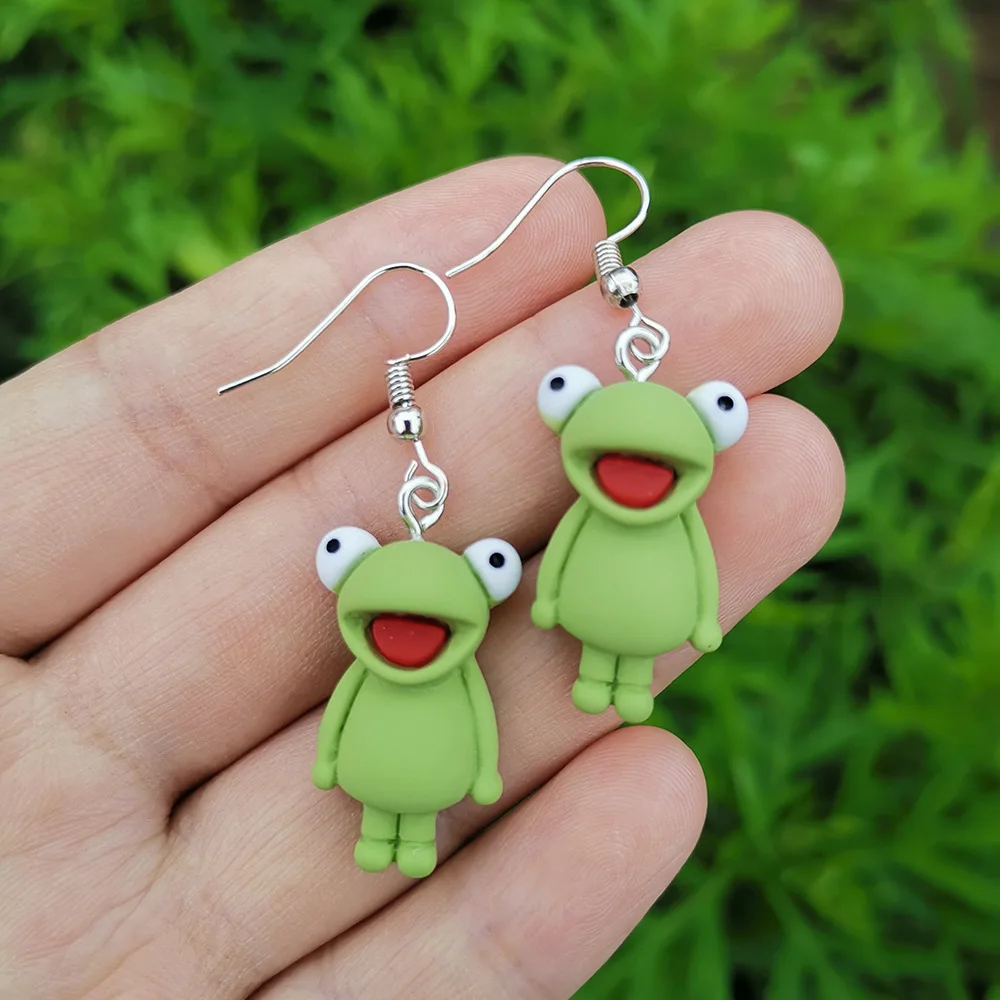Boucles D'oreilles Grenouille Dorées - Mignonnes, Pendantes, Cadeau Pour Femme Ou Fille