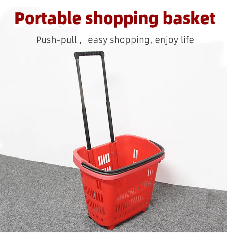 Hb08 Plastic Foldingl Wicker Shopping Basket With Wheels Buy